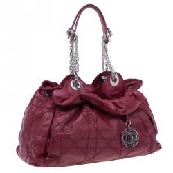 Pre Owned حقيبة ديور كاناج لو ترينت جلد خروف أحمر