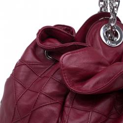 Pre Owned حقيبة ديور كاناج لو ترينت جلد خروف أحمر