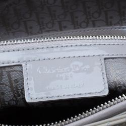 مملوكة مسبقًا Dior Grey Patent Leather Extra Large Lady Dior Tote
