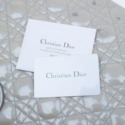 مملوكة مسبقًا Dior Grey Patent Leather Extra Large Lady Dior Tote