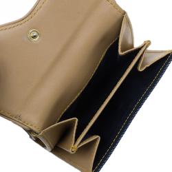 مملوكة مسبقًا Dior Blue Denim Logo Charm Wallet