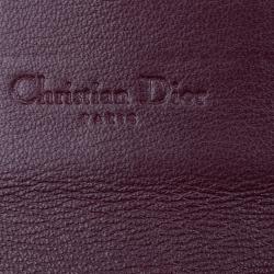 مملوكة مسبقًا محفظة ديور مانيا راندي-فو بسلسلة جلد حمراء