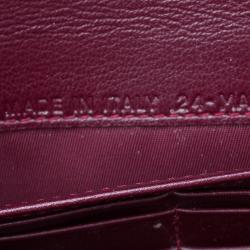 مملوكة مسبقًا محفظة ديور مانيا راندي-فو بسلسلة جلد حمراء