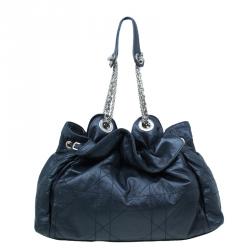 Pre Owned حقيبة يد هوبو ديور لو ترينت كاناج جلد أسود كبيرة