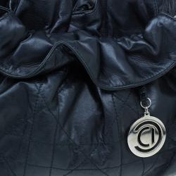 Pre Owned حقيبة يد هوبو ديور لو ترينت كاناج جلد أسود كبيرة