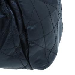 Pre Owned حقيبة يد هوبو ديور لو ترينت كاناج جلد أسود كبيرة