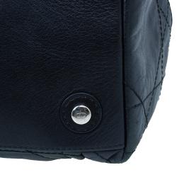 Pre Owned حقيبة يد هوبو ديور لو ترينت كاناج جلد أسود كبيرة