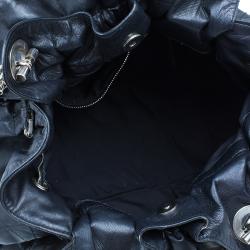 Pre Owned حقيبة يد هوبو ديور لو ترينت كاناج جلد أسود كبيرة