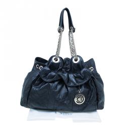 Pre Owned حقيبة يد هوبو ديور لو ترينت كاناج جلد أسود كبيرة