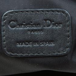 Pre Owned Dior Black Quilted Cannage Coated Canvas Large Panarea Clutch