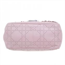 Dior Pink Perforated Leather Ruffle New Lock Flap Bag