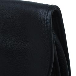 مملوكة مسبقًا Dior Black Leather Oversized Wristlet Clutch