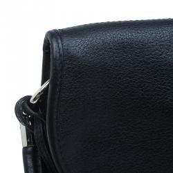 مملوكة مسبقًا Dior Black Leather Oversized Wristlet Clutch