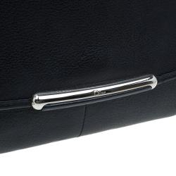 مملوكة مسبقًا Dior Black Leather Oversized Wristlet Clutch