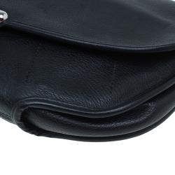 مملوكة مسبقًا Dior Black Leather Oversized Wristlet Clutch