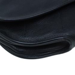 مملوكة مسبقًا Dior Black Leather Oversized Wristlet Clutch