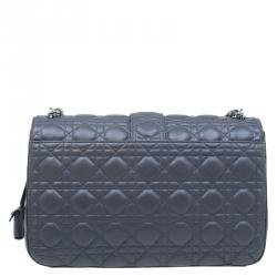 مملوكة مسبقًا حقيبة يد ديور ميس ديور جلد مبطن رصاصي كبيرة