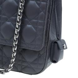 مملوكة مسبقًا حقيبة يد ديور ميس ديور جلد مبطن رصاصي كبيرة