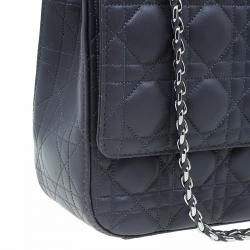 مملوكة مسبقًا حقيبة يد ديور ميس ديور جلد مبطن رصاصي كبيرة