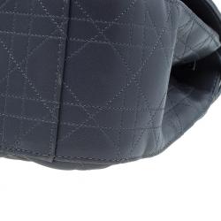 مملوكة مسبقًا حقيبة يد ديور ميس ديور جلد مبطن رصاصي كبيرة