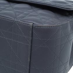 مملوكة مسبقًا حقيبة يد ديور ميس ديور جلد مبطن رصاصي كبيرة