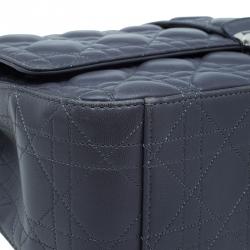 مملوكة مسبقًا حقيبة يد ديور ميس ديور جلد مبطن رصاصي كبيرة