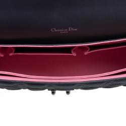 مملوكة مسبقًا حقيبة يد ديور ميس ديور جلد مبطن رصاصي كبيرة