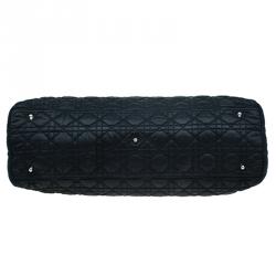 مملوكة مسبقًا Dior Black Cannage Quilted Satin Charming Lock Tote