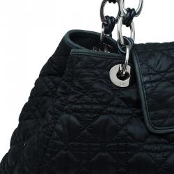 مملوكة مسبقًا Dior Black Cannage Quilted Satin Charming Lock Tote
