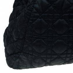 مملوكة مسبقًا Dior Black Cannage Quilted Satin Charming Lock Tote