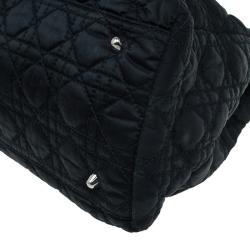 مملوكة مسبقًا Dior Black Cannage Quilted Satin Charming Lock Tote
