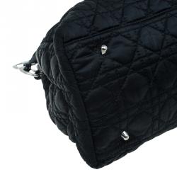 مملوكة مسبقًا Dior Black Cannage Quilted Satin Charming Lock Tote
