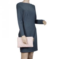 مملوكة مسبقًا Dior Pink Cannage Quilted Coated Canvas Panarea Clutch