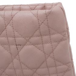 مملوكة مسبقًا Dior Pink Cannage Quilted Coated Canvas Panarea Clutch