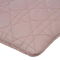 مملوكة مسبقًا Dior Pink Cannage Quilted Coated Canvas Panarea Clutch