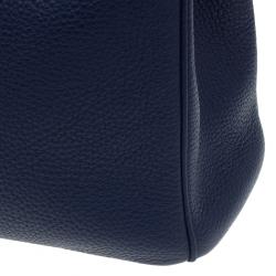 Pre Owned Dior Dark Blue Pebbled Leather Large Diorissimo Shopper Tote
