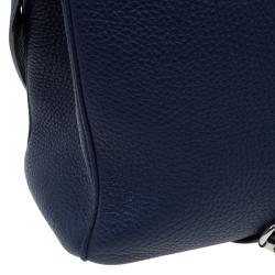 Pre Owned Dior Dark Blue Pebbled Leather Large Diorissimo Shopper Tote