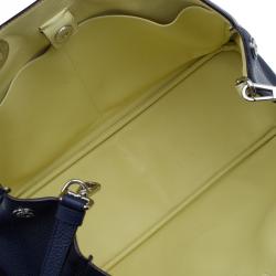 Pre Owned Dior Dark Blue Pebbled Leather Large Diorissimo Shopper Tote