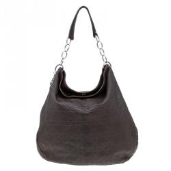 Pre Owned حقيبة ديور كاناج مبطن جلد ناعم بني كبيرة 