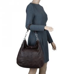 Pre Owned حقيبة ديور كاناج مبطن جلد ناعم بني كبيرة 