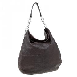 Pre Owned حقيبة ديور كاناج مبطن جلد ناعم بني كبيرة 