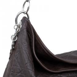 Pre Owned حقيبة ديور كاناج مبطن جلد ناعم بني كبيرة 