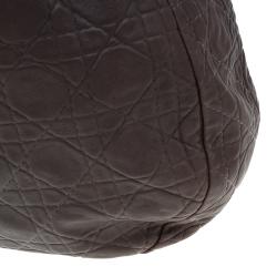 Pre Owned حقيبة ديور كاناج مبطن جلد ناعم بني كبيرة 