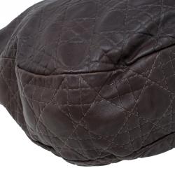 Pre Owned حقيبة ديور كاناج مبطن جلد ناعم بني كبيرة 