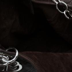 Pre Owned حقيبة ديور كاناج مبطن جلد ناعم بني كبيرة 