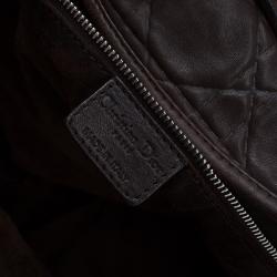 Pre Owned حقيبة ديور كاناج مبطن جلد ناعم بني كبيرة 