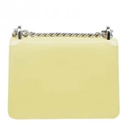 Pre Owned Dior Lemon Yellow Calfskin Leather Mini Diorama Flap Bag