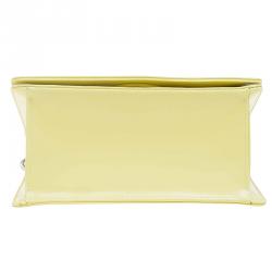 Pre Owned Dior Lemon Yellow Calfskin Leather Mini Diorama Flap Bag