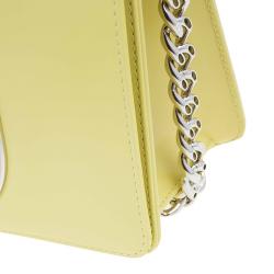 Pre Owned Dior Lemon Yellow Calfskin Leather Mini Diorama Flap Bag