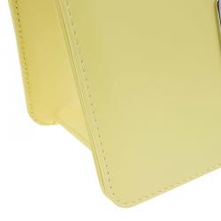 Pre Owned Dior Lemon Yellow Calfskin Leather Mini Diorama Flap Bag